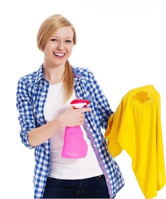 Spritz, spray and softly apply pressure when removing clothing stains.