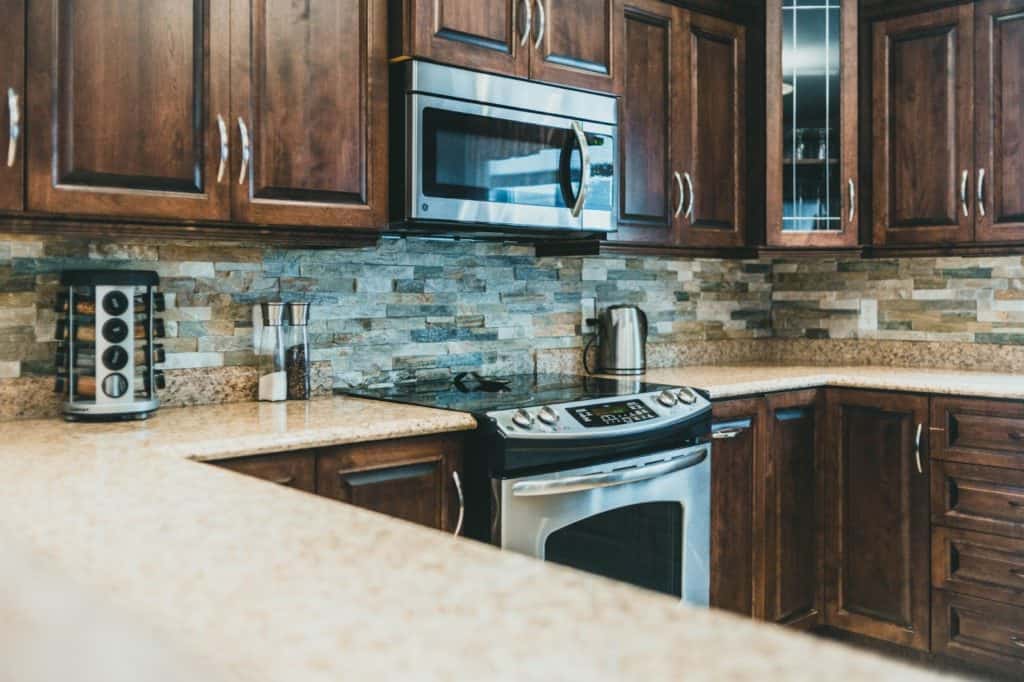 Brown wood kitchen