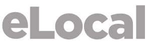 elocal greyscale logo